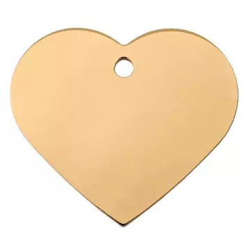 Адресник Адресник для кошек и собак Сердце, 37x32 мм, золотое