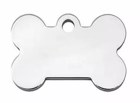 Адресник Адресник для кошек и собак Косточка, 27х11 мм, серебряная