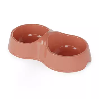 Альтернатива Миска двойная для кошек Эффи, 200 мл, терракотовый