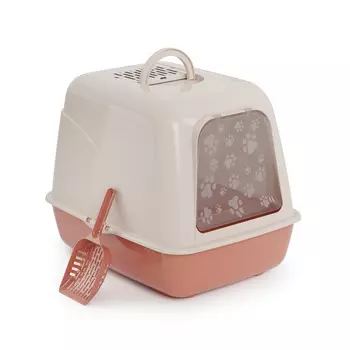 Альтернатива Туалет закрытый для кошек Эффи, 50,5x39x41 см, терракотовый