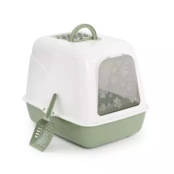 Альтернатива Туалет закрытый для кошек Юта, 50,5x39x41 см, зеленый