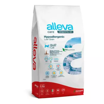 ALLEVA Care Adult Hypoallergenic Low Grain Сухой диетический корм для кошек, с океанической рыбой, 5 кг