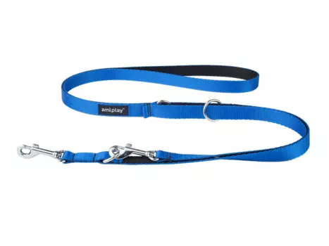 AmiPlay Поводок регулируемый 6 in 1 Twist M 100-200 x 1,5см Голубой