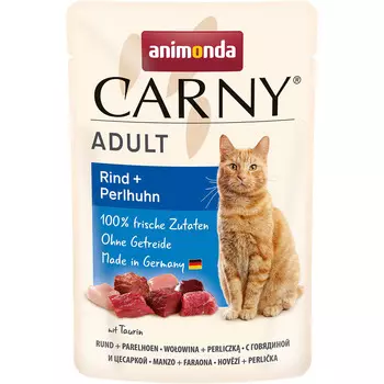 Animonda CARNY ADULT Влажный корм для взрослых кошек с говядиной и цесаркой, 85 г