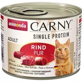 Animonda CARNY Single Protein Adult консервы для кошек монобелковые с говядиной, 200г