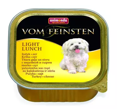 Animonda Vom Feinsten Light Lunch консервы для собак, облегченное меню с индейкой и сыром, 150 г