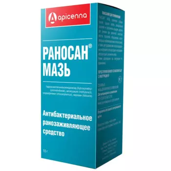 Apicenna Раносан Мазь антибактериальая ранозаживляющая для кошек и собак, 10 гр. (по рецепту)