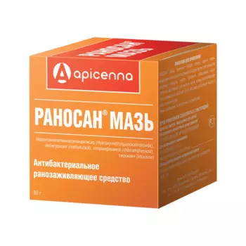 Apicenna Раносан Мазь антибактериальная ранозаживляющая для кошек и собак, 30 гр. (по рецепту)