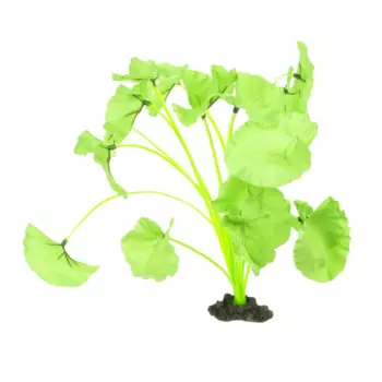 AquaFantasy Декор для аквариума Растение шелковое Нимфея, зеленое, 30см