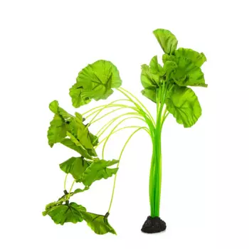 AquaFantasy Декор для аквариума Растение шелковое Нимфея, зеленое, 40см