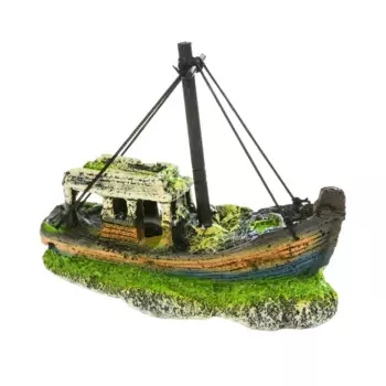 AquaFantasy Декор для аквариумов Корабль с парусом, 12,5x6x10 см