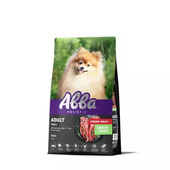 АВВА Adult Сухой корм на основе свежего мяса для взрослых собак мелких пород, с уткой, 400 гр.