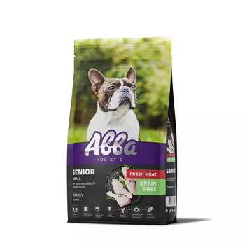 АВВА Senior Сухой корм на основе свежего мяса для собак мелких пород, с индейкой, 1,5 кг