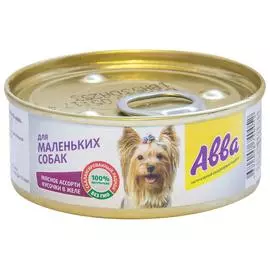 Aвва консервы для собак мелких пород, с кусочками мясного ассорти в желе, 100 г