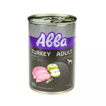 Aвва Консервы для взрослых собак всех пород Индейка с яблоком, 400г