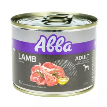 АВВА Adult Влажный корм (консервы) для взрослых собак всех пород, с ягненком, 200 гр.