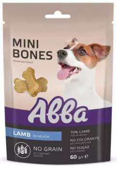 АВВА Лакомство Мини-косточки беззерновые с ягнёнком (60 гр.) для собак