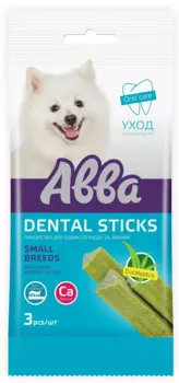 АВВА Лакомство Палочки со вкусом эвкалипта (3 шт., 45 гр.) для собак мелких пород Dental sticks
