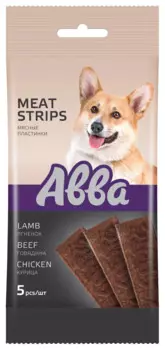 АВВА Лакомство Мясные пластинки, с ягнёнком, говядиной и курицей (5 шт., 50 гр.) для собак
