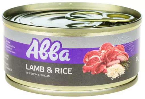 Aвва Premium консервы для щенков мелких пород, с ягненком и рисом, 100 г