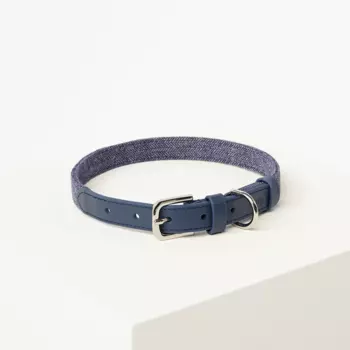 Barq Кожаный ошейник - Tesoro Collar, L (37-47 см), Синий индиго
