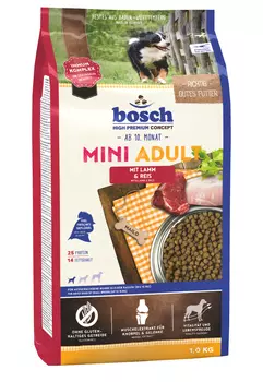Bosch Mini Adult корм для собак мелких пород старше 1 года, с ягненком и рисом, 1 кг