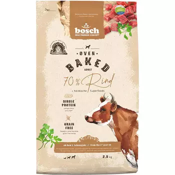 Bosch Oven Baked ADULT Запеченный с говядиной сухой корм для взрослых собак, 2,5 кг
