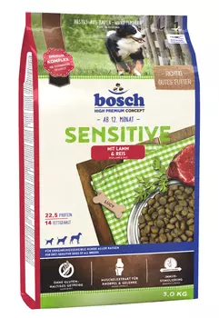 Bosch Sensitive корм для собак, склонных к аллергии, с ягненком и рисом, 3 кг