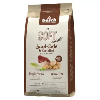 Bosch Soft Adult корм для собак старше 1 года, с уткой и картофелем, 1 кг