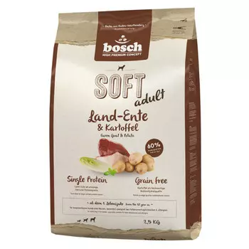 Bosch Soft Adult корм для собак старше 1 года, с уткой и картофелем, 2,5 кг