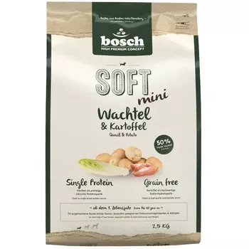 Bosch Soft Mini с перепелкой и картофелем полувлажный корм для собак 2,5кг