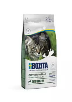 Bozita Active &amp; Sterilized GF Lamb сухой беззерновой корм с ягненком для активных стерилизованных кошек, 10кг