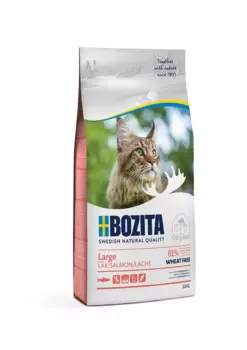 Bozita Large WF Salmon сухой корм без пшеницы с лососем для кошек, 10кг