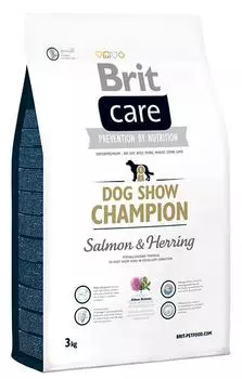 Brit Care Dog Show Champion для выставочных собак, лосось и сельдь с рисом
