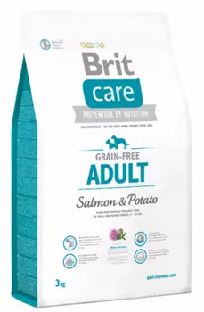 Brit Care Grain-free Adult корм для собак малых и средних пород (1-25 кг), с лососем и картофелем, 3 кг