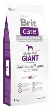 Brit Care Grain-free Giant корм для взрослых собак гигантских пород (больше 45 кг), с лососем и картофелем, 12 кг