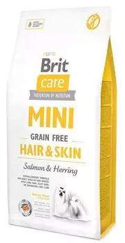 Brit Care MINI GF Hair &amp; Skin беззерновой корм для собак мелких пород с шерстью, требующей ухода, 7 кг