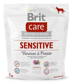 Brit Care Sensitive корм для собак с чувствительным пищеварением и при пищевой непереносимости, с олениной и картофелем, 1 кг