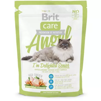 Brit cухой корм для кошек AngelDel Senior с курицей, 400г