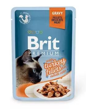 Brit Пауч для кошек GRAVY Turkey fillets Кусочки из филе индейки в соусе