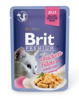 Brit Пауч для кошек JELLY Chiсken fillets Кусочки из куриного филе в желе