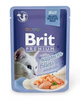 Brit Пауч для кошек JELLY Salmon fillets Кусочки из филе лосося в желе