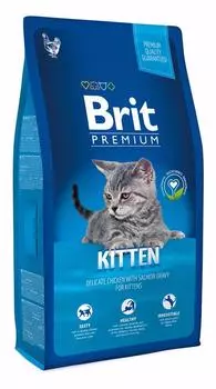 Brit Premium Cat Kitten корм для котят, с курицей в соусе из лосося, 8 кг