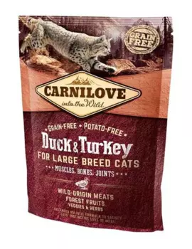 Carnilove Duck &amp; Turkey for Large Breed корм для кошек крупных пород, с уткой и индейкой, 400 г