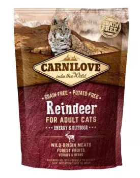 Carnilove Energy &amp; Outdoor Reindeer for Adult корм для активных кошек, с олениной, 400 г
