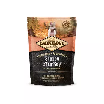 Carnilove Salmon &amp; Turkey For Large Breed Puppy корм для щенков крупных пород, беззерновой, с лососем и индейкой, 1,5 кг