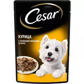 Cesar Корм влажный для собак Курица с зелеными овощами, 85 г