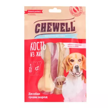 Chewell Лакомство Кость из жил для собак средних пород, 115 гр.