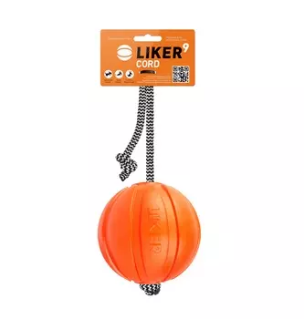 Collar Игрушка для собак Мячик ЛАЙКЕР Корд на шнуре, 9 см