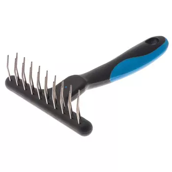 Delight Грабли широкие двухрядные для кошек и собак средних и крупных пород, 30 мм, черно-синий